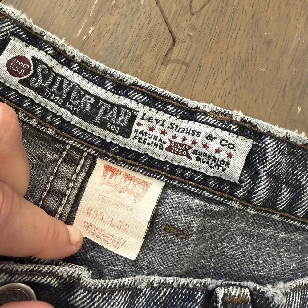 Vintage Levi's Silvertab Jeans Mens 38x32 Acid Stone Wash Fade Grunge Baggy